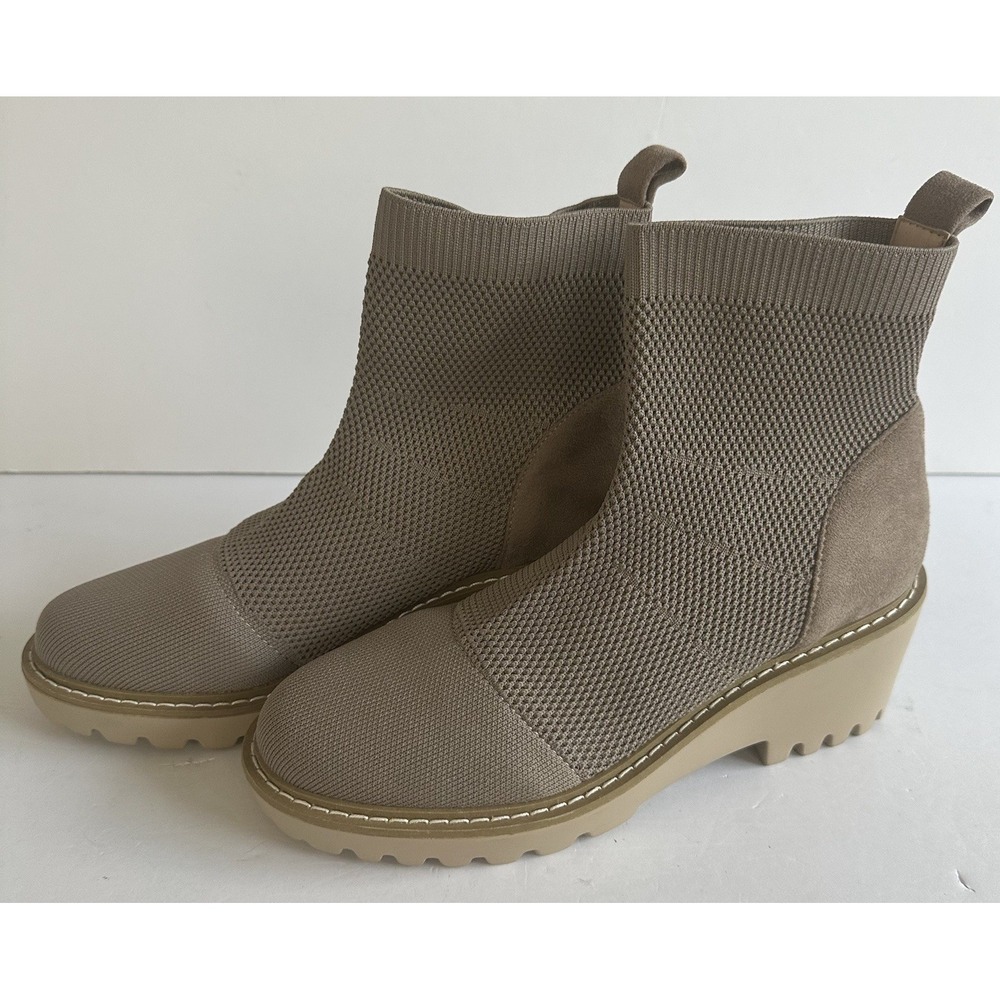 Nicole Miller LELE Women's Chelsea Chunky Ankle Boots US 8.5 Taupe Y2K Mod NWOB